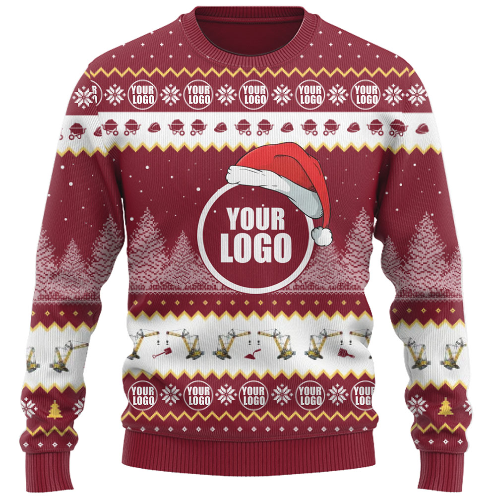 Construction Custom Company Logo Ugly Christmas Sweater 2